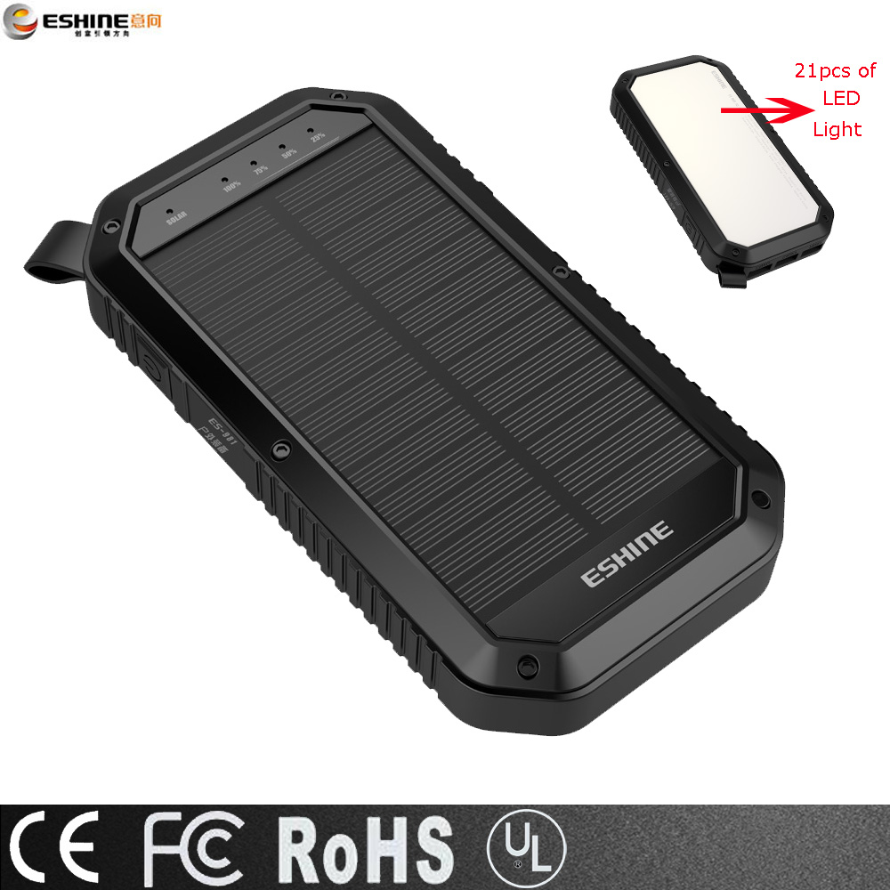 solar power bank with led light